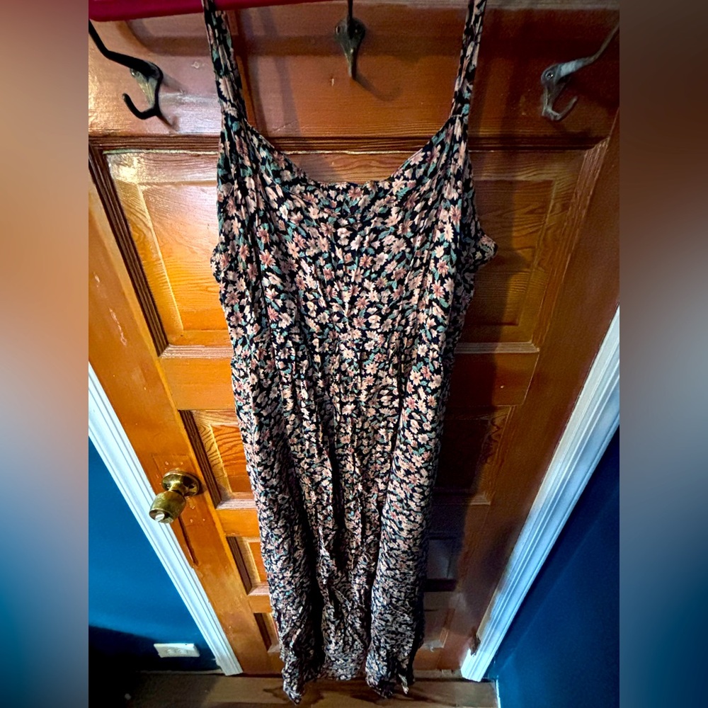 Natural Life Boho Floral Print Spaghetti Strap Summer Midi Dress